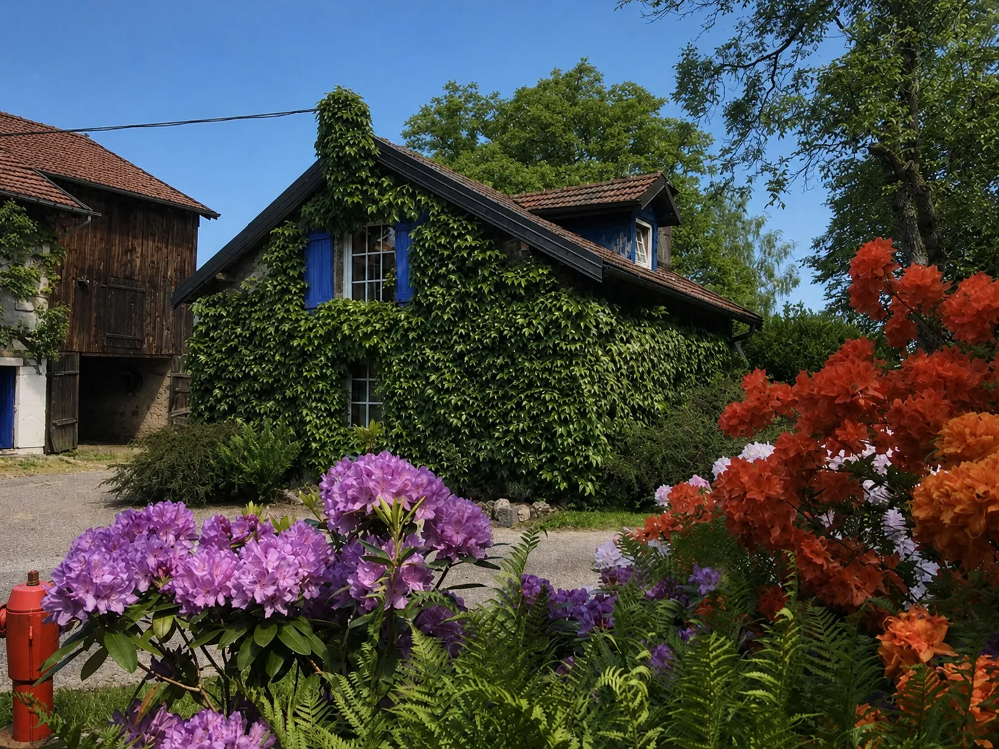 Le Petit Gîte, façade et jardin fleuri